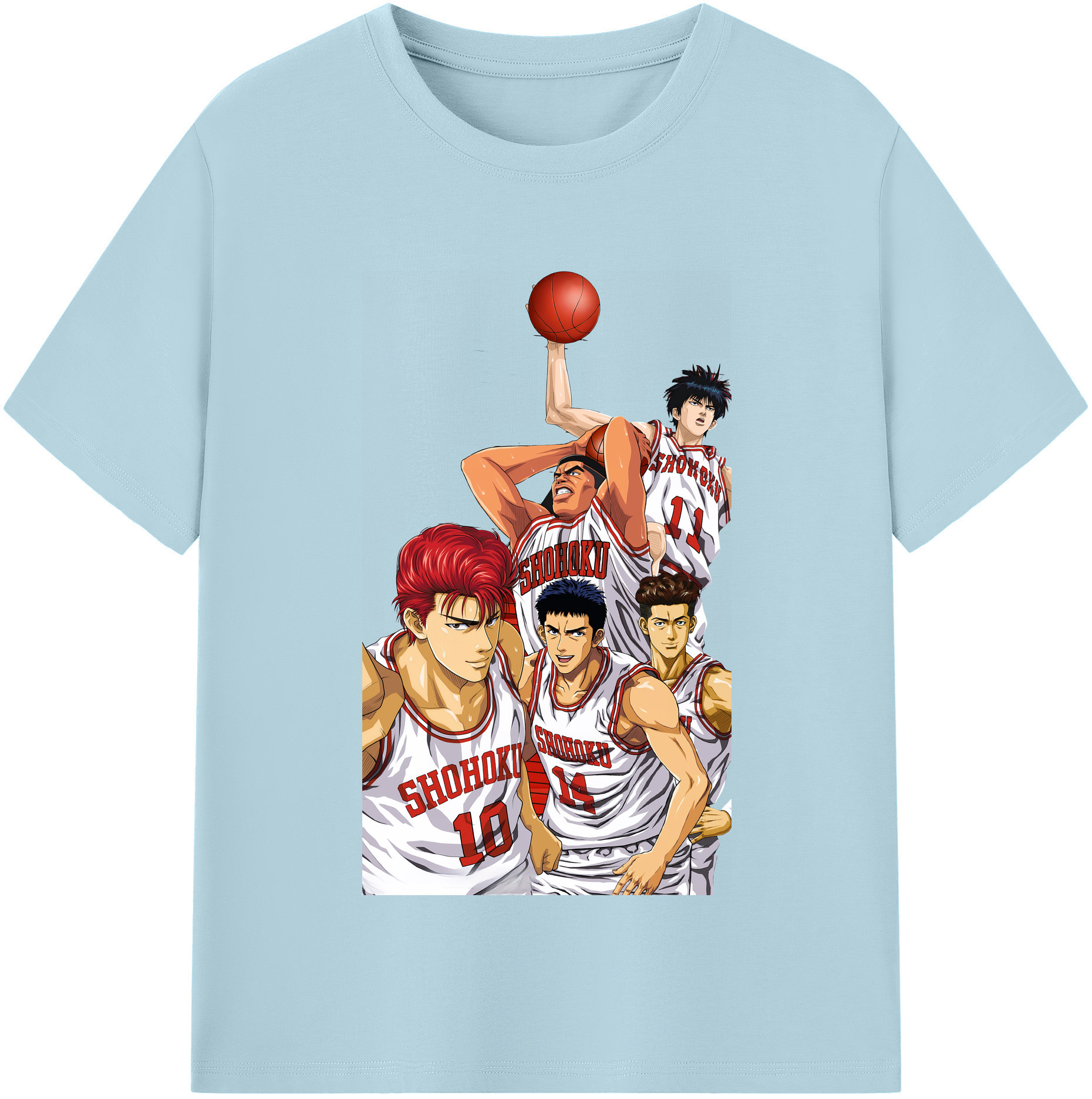 SLAM DUNK／スラムダンク 綿100％半袖Tシャツ（フロントプリント）